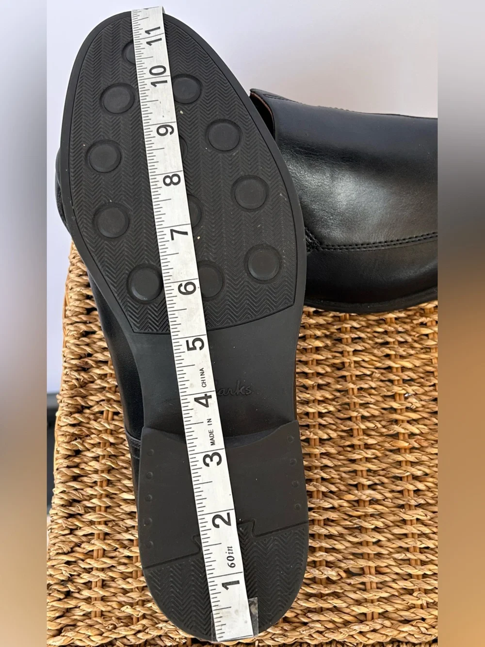 Clarks‎ Men’s Whiddon Step Loafer Leather Slip On Double Gore Black Size 8W